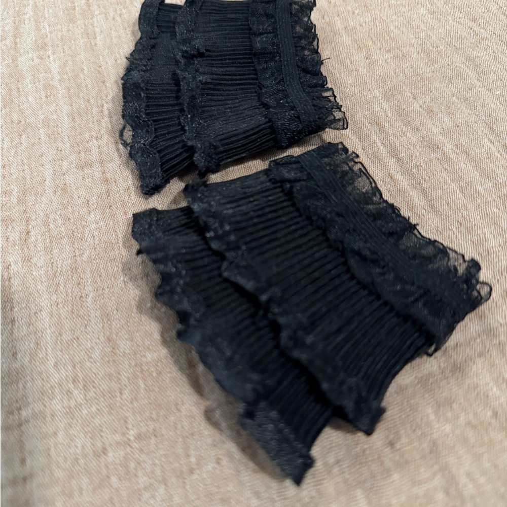 Black Victorian Ruffle Wrist Cuffs